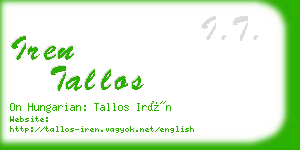 iren tallos business card